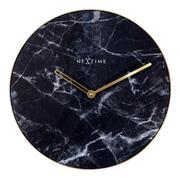 Zegary - Nextime Zegar ścienny Marble czarny ze złotą oprawą 8189ZW - miniaturka - grafika 1