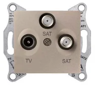 Gniazdka elektryczne - Schneider Electric Gniazdo antenowe satyna TV/SAT/SAT koncowe - SDN3502168 - miniaturka - grafika 1