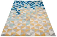 Dywany dla dzieci - Szaro-granatowy dywan dziecięcy w trójkąty T8-C34 - miniaturka - grafika 1