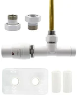 Zawory i kraniki - Zawór termostatyczny zespolony 50mm UNICO biały lewy GZ1/2 All in One rozeta zespolona prostokątna - miniaturka - grafika 1