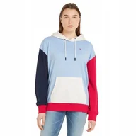Bluzy damskie - TOMMY HILFIGER BLUZA DAMSKA Z KAPTUREM TJW CBLK HOODIE NIEBIESKA r.S - miniaturka - grafika 1