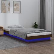 Łóżka - Lumarko Rama łóżka z LED, miodowy brąz, 75x190 cm, lite drewno - miniaturka - grafika 1