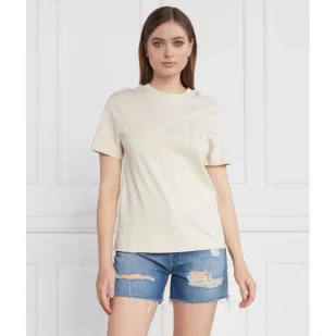 CALVIN KLEIN JEANS T-shirt CHENILLE | Regular Fit - Koszulki i topy damskie - miniaturka - grafika 1
