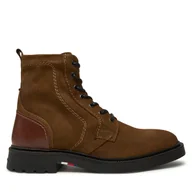 Buty zimowe męskie - Kozaki Tommy Hilfiger FM0FM05105 Brązowy - miniaturka - grafika 1
