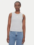 Koszulki i topy damskie - Calvin Klein Jeans Top LV047C201G Szary Slim Fit - miniaturka - grafika 1