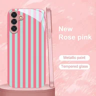 Etui i futerały do telefonów - TEMU Etui na telefon - Różowo-niebieskie etui w paski, pasujące do Samsung Galaxy S9+/S10/S20+/S20 Ultra/S21 5G/S21+/S22/S23 PLUS/S24 Plus/S25/S25 - miniaturka - grafika 1