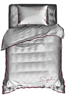 Pościel - Pościel Z Haftem 140X200 Soft Jasnoszara 2602 - miniaturka - grafika 1