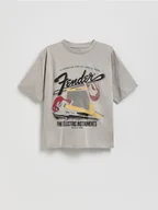 Koszulki dla chłopców - Reserved - T-shirt Fender Elyaf - jasnoszary - miniaturka - grafika 1