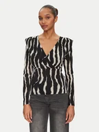 Bluzki damskie - Morgan Bluzka 251-TIBLO Czarny Slim Fit - miniaturka - grafika 1