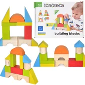 Zabawki interaktywne dla dzieci - Zestaw Klocki Drewniane Układanie Zamek Wieża 14El - miniaturka - grafika 1