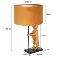 Lampy stojące - Steinhauer Lampa stołowa Animaux 8228ZW, metal, aksamit, złoty, czarny - miniaturka - grafika 1