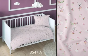 Pościel bawełniana 160x200 króliki różowa dziecięca zapinana na suwak KARO Bawełna Max - Pościel dla dzieci - miniaturka - grafika 1