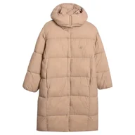Kurtki i kamizelki sportowe damskie - Płaszcz damski 4F Down Jacket F588 Rozmiar: XL / Kolor: beżowy - miniaturka - grafika 1