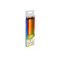 Kredki, ołówki, pastele i pisaki - CRICCO Kredki 6 kolorów trójkątne jumbo neon - miniaturka - grafika 1
