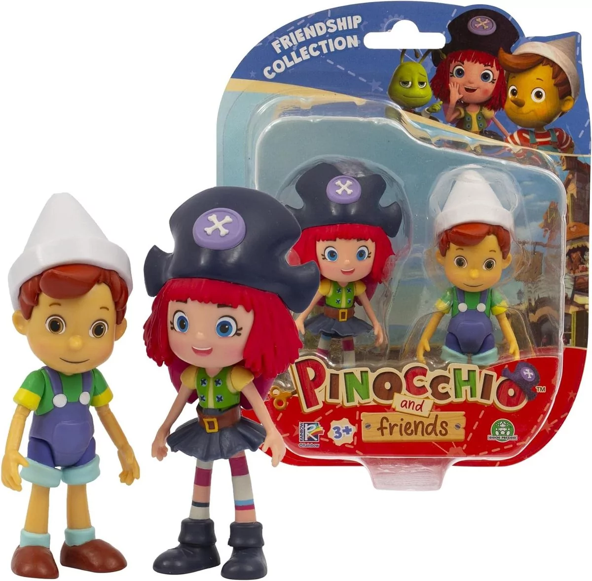 Zestaw 2 figurek z bohaterami z bajki Pinokio wysoka jakość dbałość o szczegóły idealne na prezent dla dziecka 3+