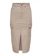 Sukienki - ONLY Spódnica dżinsowa w kolorze beżowym - miniaturka - grafika 1