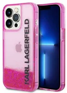 Etui i futerały do telefonów - Karl Lagerfeld KLHCP14XLCKVF iPhone 14 Pro Max 6,7" różowy/pink hardcase Liquid Glitter Elong - miniaturka - grafika 1