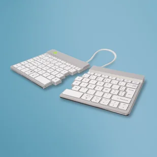R-Go Tools Ergonomiczna R-Go Split Break klawiatura, z oprogramowaniem do robienia przerw, AZERTY (FR), Bluetooth, biała - Klawiatury - miniaturka - grafika 1