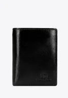 Portfele - Klasyczny męski portfel ze skóry naturalnej z logo czarny - miniaturka - grafika 1