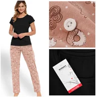 Piżamy damskie - Cornette Piżama Damska Koszulka Długie Spodnie 690_46 Bawełna Rozmiar XXL - miniaturka - grafika 1