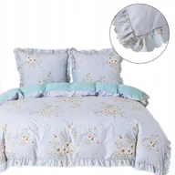 Pościel - Pościel z falbanką 140x200 mikrofibra Cotton World 2 części w kwiaty - miniaturka - grafika 1