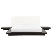 Łóżka - Beliani Łóżko ciemne drewno 160 x 200 cm ZEN - miniaturka - grafika 1