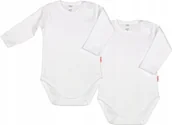 Body dla niemowląt - Body Dłr GŁADKIE 2PAK BIAŁE r 104 KLEKLE - miniaturka - grafika 1