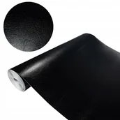 Meble modułowe i akcesoria - Okleina Samoprzylepna Meblowa Czarna Skóra Na Meble Szafkę Regał 90x100 - miniaturka - grafika 1