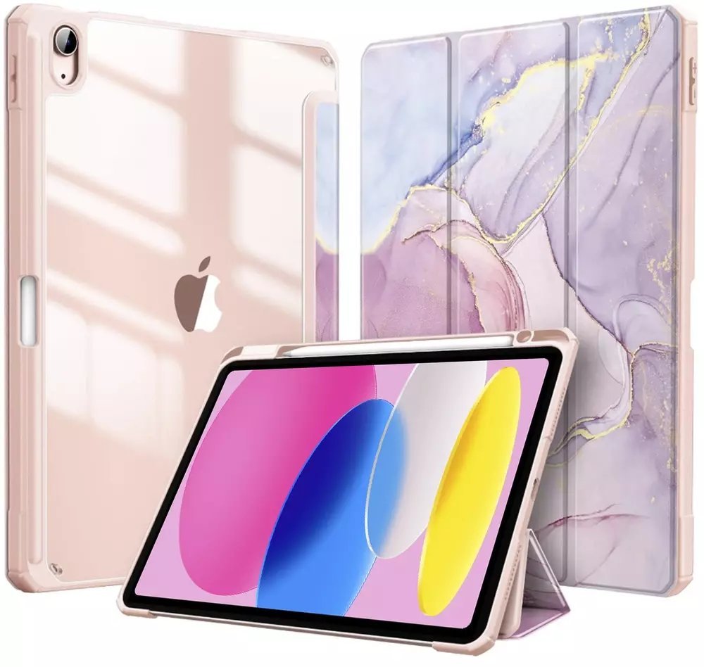 Etui na tablet 4kom.pl Etui GRAFICZNE do Apple iPad 10.9 2022 Gen 10 / 11 2025 A16 Gen 11 z klapką, różowe