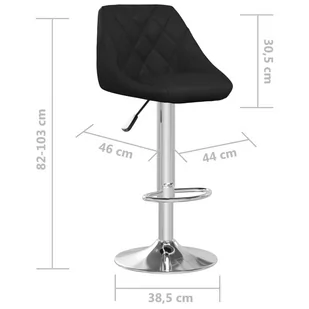vidaXL Lumarko Krzesło barowe, czarne, sztuczna skóra 335170 - Taborety i hokery - miniaturka - grafika 1