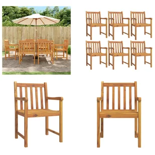 vidaXL Krzesła ogrodowe 6 szt. 56x55,5x90 cm lite drewno akacjowe - krzesło ogrodowe - krzesła ogrodowe - krzesło zewnętrzne - krzesło tarasowe - Fotele i krzesła ogrodowe - miniaturka - grafika 1