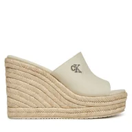 Espadryle damskie - Espadryle Calvin Klein Jeans Wedge Rope Slide Mg YW0YW01699 Écru - miniaturka - grafika 1