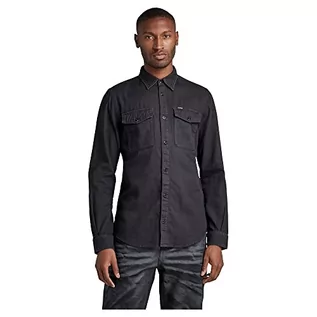 Koszule męskie - G-STAR RAW Men's Marine Slim koszula męska, czarna (Caviar gd 7647-D578), XL - grafika 1