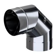 Akcesoria kominkowe - Adam Gas Kolano Z Rewizją 100/150 90° - miniaturka - grafika 1