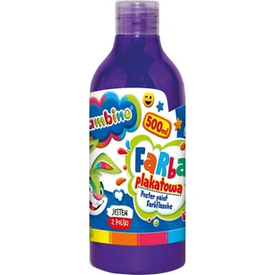 Bambino Duża Farba Plakatowa W Butelce Szkolna Przedszkolna 500ml Fioletowa - Szkolne artykuły papiernicze - miniaturka - grafika 1