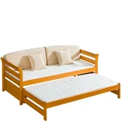 Łóżka dla dzieci i młodzieży - Łóżko Podwójne z Szufladami 80 x 190 + 80 x 185 Tytus Dolmar Sosna Barwiona na Olchę - miniaturka - grafika 1