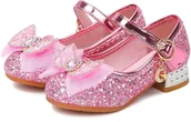 Buty dla dziewczynek - Błyszczące Pantofelki Balerinki Buciki Wizytowe Dla Dziewczynki R.33 Różowe - miniaturka - grafika 1
