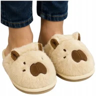 Buty dla dziewczynek - Kapcie dziecięce KAPIBARA miękkie wsuwane papcie pluszowe lekkie roz. 30/31 - miniaturka - grafika 1