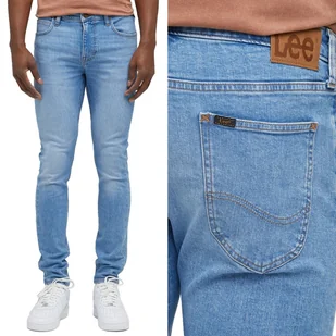 Lee MALONE SKINNY Topaz BLUE DżINS spodnie jeansowe rurki W28 L32 - Spodnie męskie - miniaturka - grafika 1