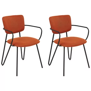2 krzesła do jadalni pomarańczowe ELKO - Krzesła - miniaturka - grafika 1