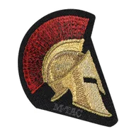 Odzież taktyczna i umundurowanie - M-Tac - Naszywka Hełm Spartański - Haft - Cordura 500D - Złoty/Czerwony - 51333000 - miniaturka - grafika 1
