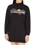 Sukienki - Wrangler Damska sukienka z wysokim dekoltem - miniaturka - grafika 1