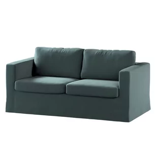 Dekoria pl pl Pokrowiec na sofę Karlstad 2-osobową nierozkładaną długi zgaszony szmaragd welwet 165 x 89 x 64 cm Ingrid 618-705-36 - Pokrowce na meble - miniaturka - grafika 1