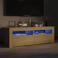 Szafki RTV - Szafka pod TV z oświetleniem LED, dąb sonoma, 120x35x40 cm - miniaturka - grafika 1