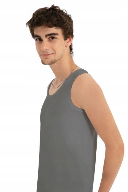 Podkoszulek męski na ramiączkach szary BAWEŁNA r. S