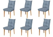 Krzesła - SEATTLE Krzesło Tapicerowane, komplet 6 szt. #16 Jasny Szary 51x62x94 cm - miniaturka - grafika 1