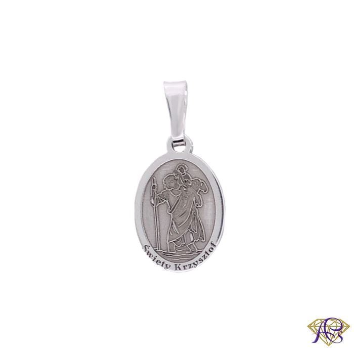 Medalik Święty Krzysztof Ag 925 rodowany MDC009R