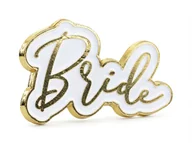 Wieczór panieński i kawalerski - Party Deco Przypinka z napisem Bride - 1 szt. PN3 - miniaturka - grafika 1