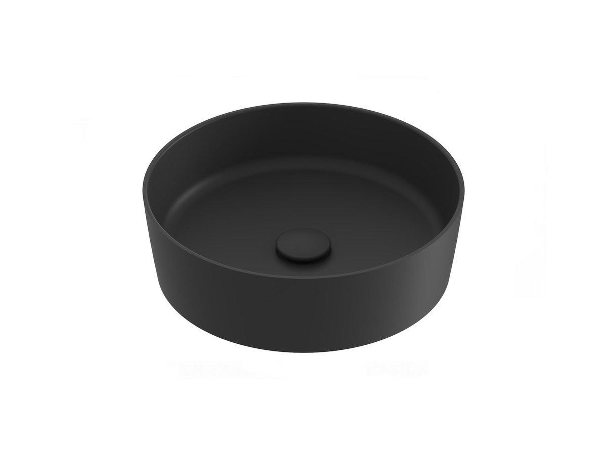 Ravak Okrągła umywalka ceramiczna nablatowa Uni Slim 400 cienkościenna czarny mat 1szt