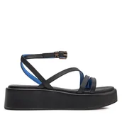 Sandały damskie - Sandały Tommy Hilfiger Th Strap Platform FW0FW07728 Czarny - miniaturka - grafika 1